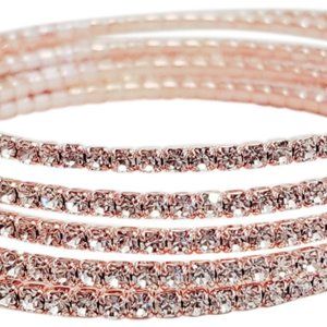 5 ROW/AUSTRIAN CRYSTALS HANDSET FLEXIBLE WRAP BRAC